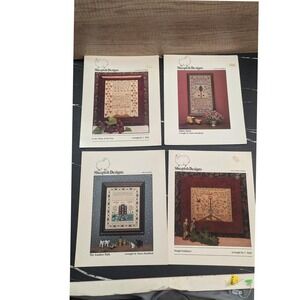 Sheepish Designs Cross Stitch Patterns Lot of 4 Samplers Adam Alone Garden Path